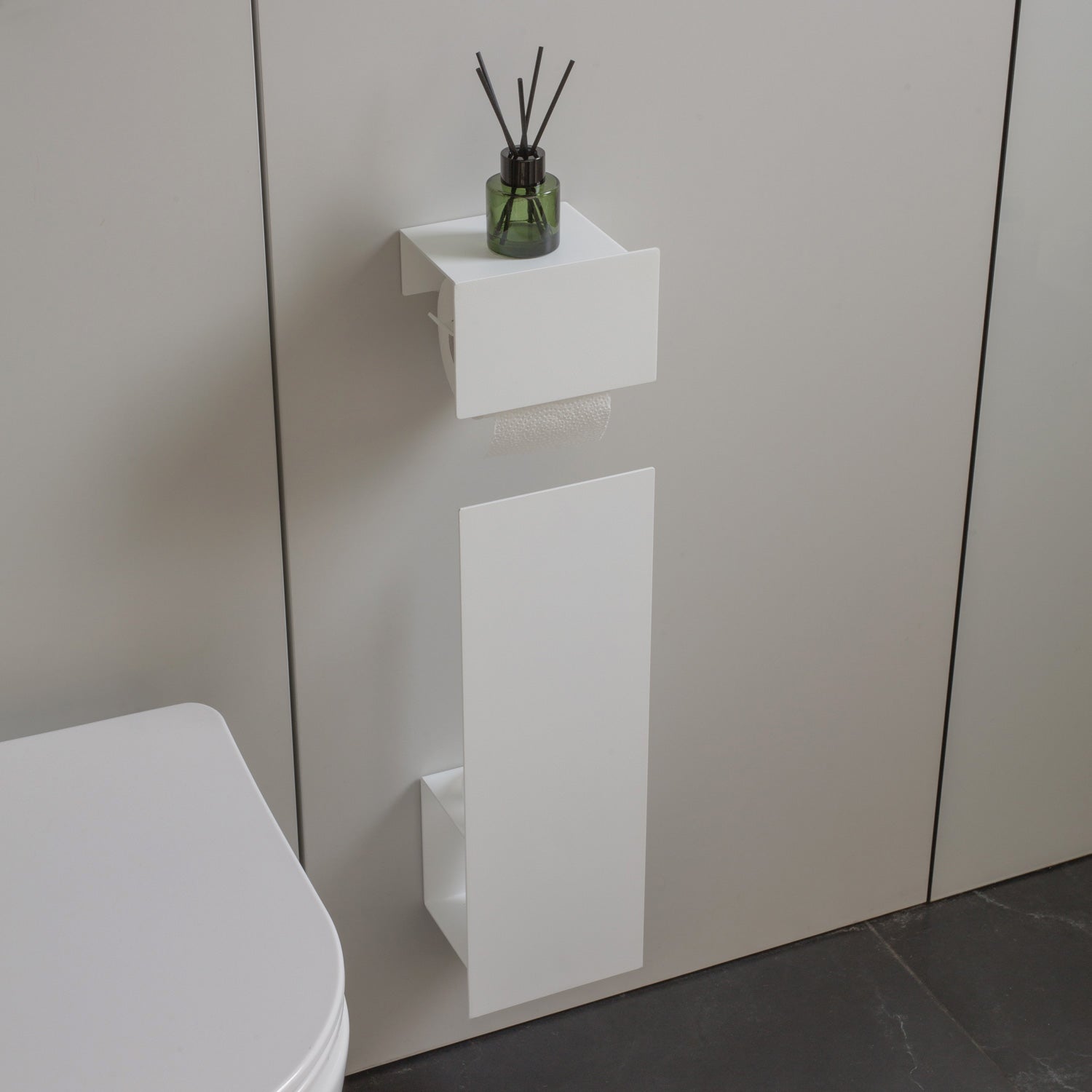 white small toilet set no drilling