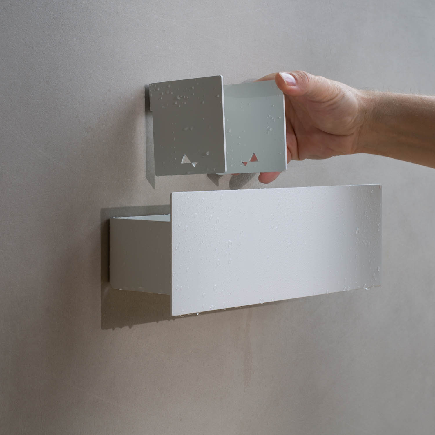 minimalist shower shelf with drill free design